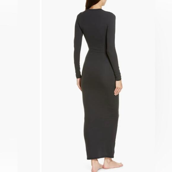 Skims Fits Everybody Crew Neck Long Sleeve Dress - Picture 2 of 11